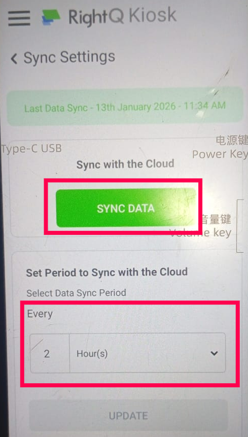 How to synchronize your device - RightQ Mobile Kiosk 5