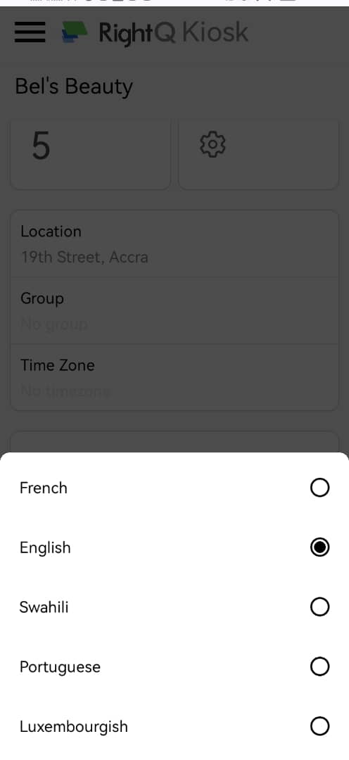 How to change display languages on RightQ Kiosk